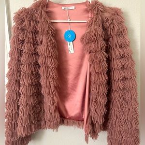 Cupshe fringe pink lightweight jacket- Small
